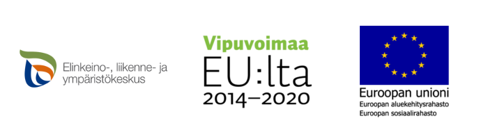 ELY-keskus, Vipuvoimaa EU:lta 2014-2020, Euroopan unioni, Euroopan aluekehitysrahasto ja Euroopan sosiaalirahasto.