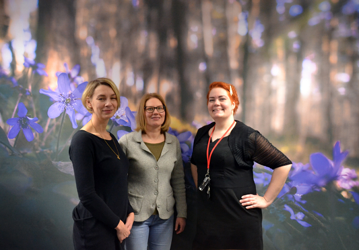 Kuvassa hankkeessa työskennelleet Anne Mäkynen, Heidi Heino ja Virve Rinnola.