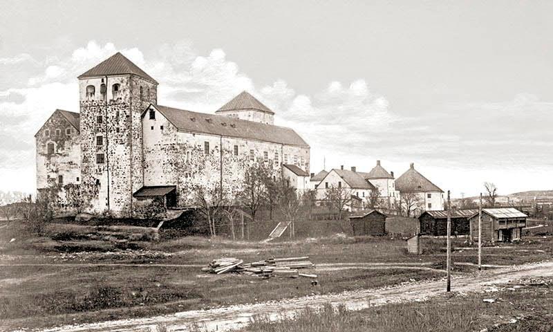 Turun linna, mustavalkoinen kuva.