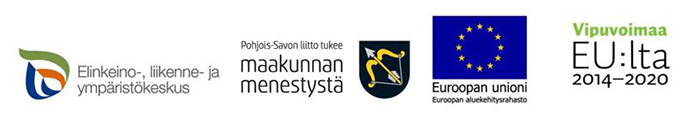 Hima-hankkeen logot: ELY-keskus, Pohjois-Savon liitto ja EU-tunnukset