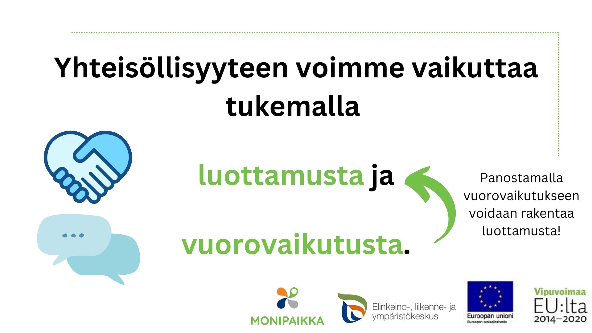 Luottamuksen ja vuorovaikutuksen kehittäminen parantaa yhteisöllisyyttä